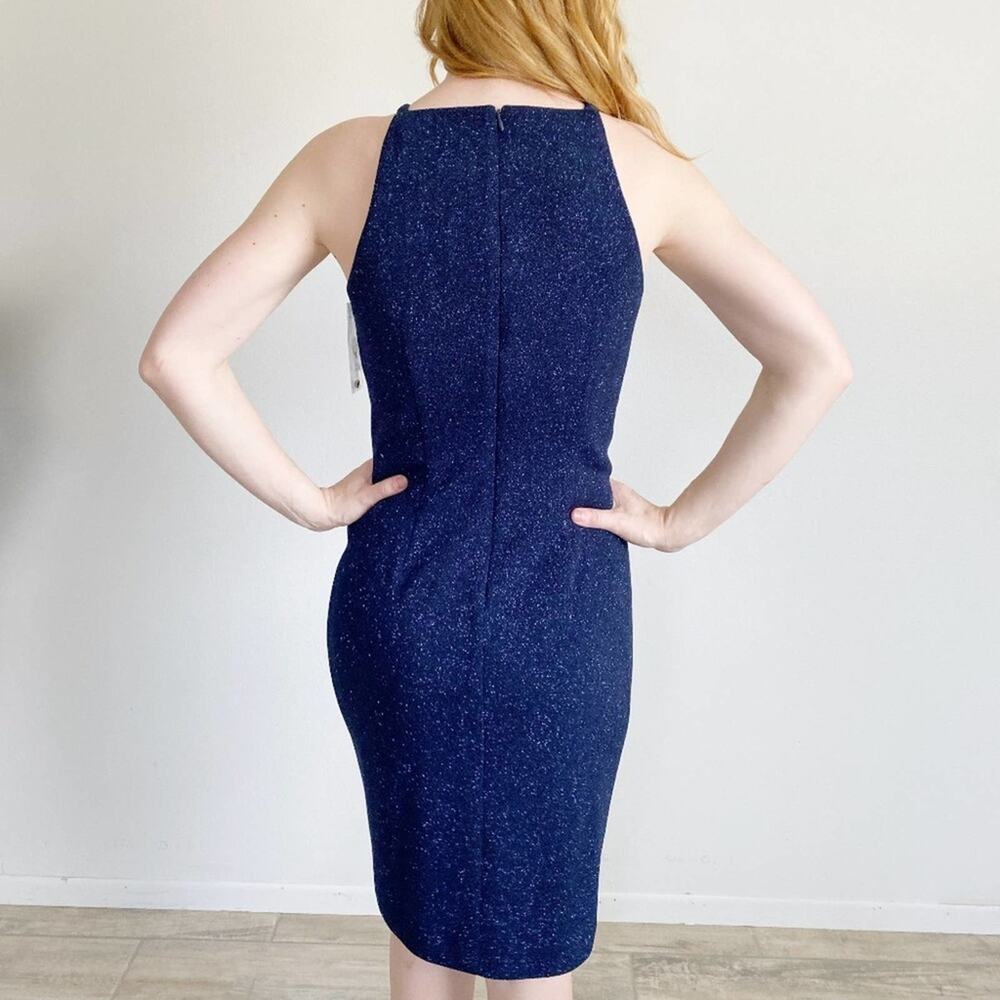 Vince Camuto Jeweled Navy Glitter Dress NWT 8 - Picture 4 of 4